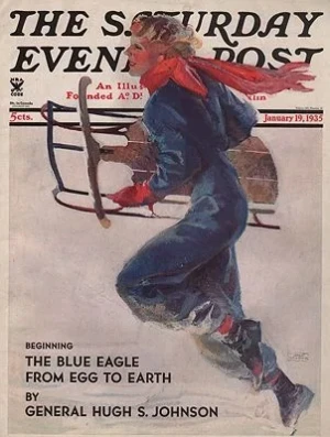 ORIG VINTAGE MAGAZINE COVER/ SATURDAY EVENING POST - JANUARY 19 1935LaGatta (Illust.), John, Illust. by: John  LaGatta