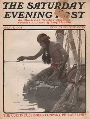ORIG VINTAGE MAGAZINE COVER/ SATURDAY EVENING POST - JULY 18 1908Wyeth (Illust.), N.C., Illust. by: N.C.  Wyeth