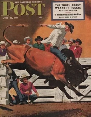 ORIG VINTAGE MAGAZINE COVER/ SATURDAY EVENING POST - JULY 21 1945Ludekens (Illust.), Fred, Illust. by: Fred  Ludekens