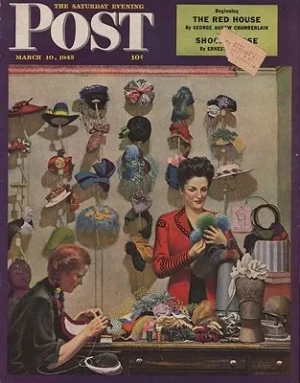 ORIG VINTAGE MAGAZINE COVER/ SATURDAY EVENING POST - MARCH 10 1945Falter (Illust.), John, Illust. by: John  Falter