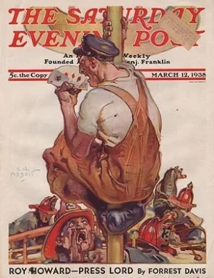 ORIG VINTAGE MAGAZINE COVER/ SATURDAY EVENING POST - MARCH 12 1938Abbott (Illust.), S.N., Illust. by: S.N.  Abbott