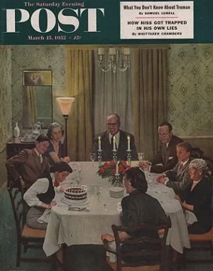 ORIG VINTAGE MAGAZINE COVER/ SATURDAY EVENING POST - MARCH 15 1952Falter (Illust.), John, Illust. by: John  Falter