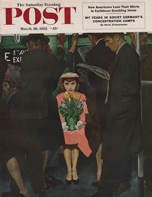 ORIG VINTAGE MAGAZINE COVER/ SATURDAY EVENING POST - MARCH 28 1953Hughes (Illust.), George, Illust. by: George  Hughes