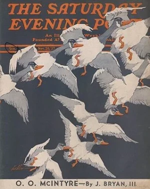 ORIG VINTAGE MAGAZINE COVER/ SATURDAY EVENING POST - NOVEMBER 20 1937Weld (Illust.), Ski, Illust. by: Ski  Weld
