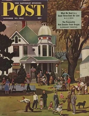 ORIG VINTAGE MAGAZINE COVER/ SATURDAY EVENING POST - OCTOBER 20 1945 Falter (Illust.), John, Illust. by: John Falter