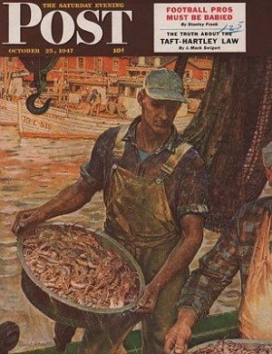 ORIG VINTAGE MAGAZINE COVER/ SATURDAY EVENING POST - OCTOBER 25 1947Schaeffer (Illust.), Mead, Illust. by: Mead  Schaeffer