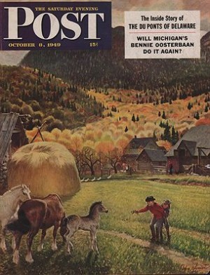 ORIG VINTAGE MAGAZINE COVER/ SATURDAY EVENING POST - OCTOBER 8 1949Clymer (Illust.), John, Illust. by: John  Clymer