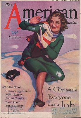 ORIG VINTAGE MAGAZINE COVER/ THE AMERICAN MAGAZINE - JANUARY 1932Hayden (Illust.), Hayden, Illust. by: Hayden  Hayden