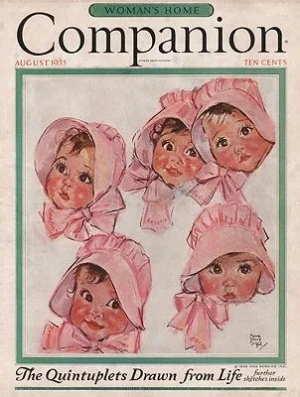 ORIG VINTAGE MAGAZINE COVER/ WOMAN'S HOME COMPANION - AUGUST 1935Fangel (Illust.), Maud Tousey, Illust. by: Maud Tousey  Fangel