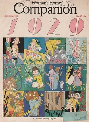ORIG VINTAGE MAGAZINE COVER/ WOMAN'S HOME COMPANION - JANUARY 1929Marsh (Illust.), Lucile Patterson, Illust. by: Lucile Patterson  Marsh