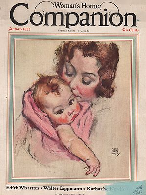 ORIG VINTAGE MAGAZINE COVER/ WOMAN'S HOME COMPANION - JANUARY 1933Fangel (Illust.), Maud Tousey, Illust. by: Maud Tousey  Fangel
