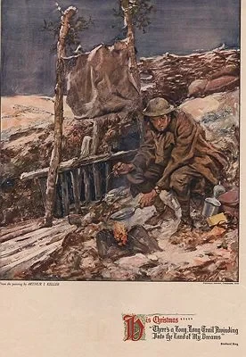 ORIG VINTAGE MAGAZINE ILLUSTRATION - HIS CHRISTMAS - PICTORIAL RECORD DECEMBER 1915Keller (Illust.), Arthur I., Illust. by: Arthur I.  Keller