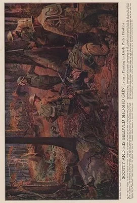 ORIG VINTAGE MAGAZINE ILLUSTRATION / SCOTTY AND HIS BELOVED SHO-SHO GUNHoskins (Illust.), Gayle Porter, Illust. by: Gayle Porter  Hoskins