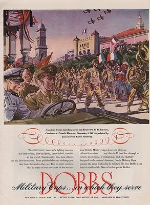 ORIG VINTAGE WWII DOBBS HAT ADillustrator- Leslie  Saalburg