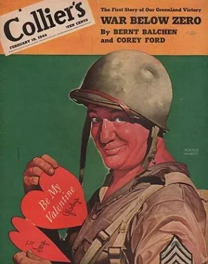 ORIG. VINTAGE MAGAZINE COVER - COLLIER'S - FEBRUARY 19 1944McLeod (Illust.), Ronald, Illust. by: Ronald  McLeod