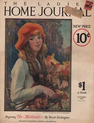 ORIG. VINTAGE MAGAZINE COVER - LADIES HOME JOURNAL - OCTOBER 1923Brunner (Illust.), F. Sands, Illust. by: F. Sands  Brunner