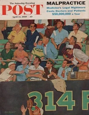 ORIG. VINTAGE MAGAZINE COVER/ SATURDAY EVENING POST - APRIL 11 1959Sargent (Illust.), Dick, Illust. by: Dick  Sargent