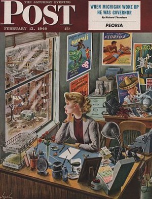 ORIG. VINTAGE MAGAZINE COVER - SATURDAY EVENING POST - FEBRUARY 12 1949Alajalov (Illust.), Constantin, Illust. by: Constantin  Alajalov