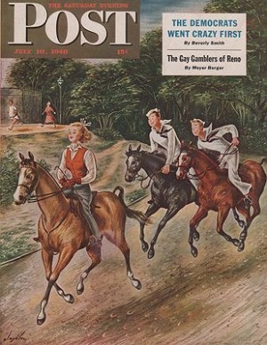 ORIG. VINTAGE MAGAZINE COVER - SATURDAY EVENING POST - JULY 10 1948Alajalov (Illust.), Constantin, Illust. by: Constantin  Alajalov