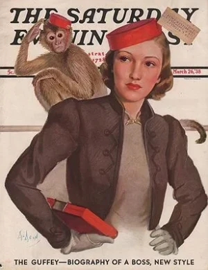 ORIG. VINTAGE MAGAZINE COVER - SATURDAY EVENING POST - MARCH 26 1938McMein (Illust.), Neysa, Illust. by: Neysa  McMein