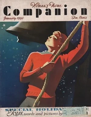 ORIG. VINTAGE MAGAZINE COVER - WOMAN'S HOME COMPANION - JANUARY 1938Linder (Illust.)