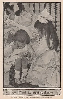 ORIG. VINTAGE MAGAZINE ILLUSTRATION - THE FIRST DISSIPATIONSmith (Illust.), Jessie Wilcox, Illust. by: Jessie Wilcox  Smith
