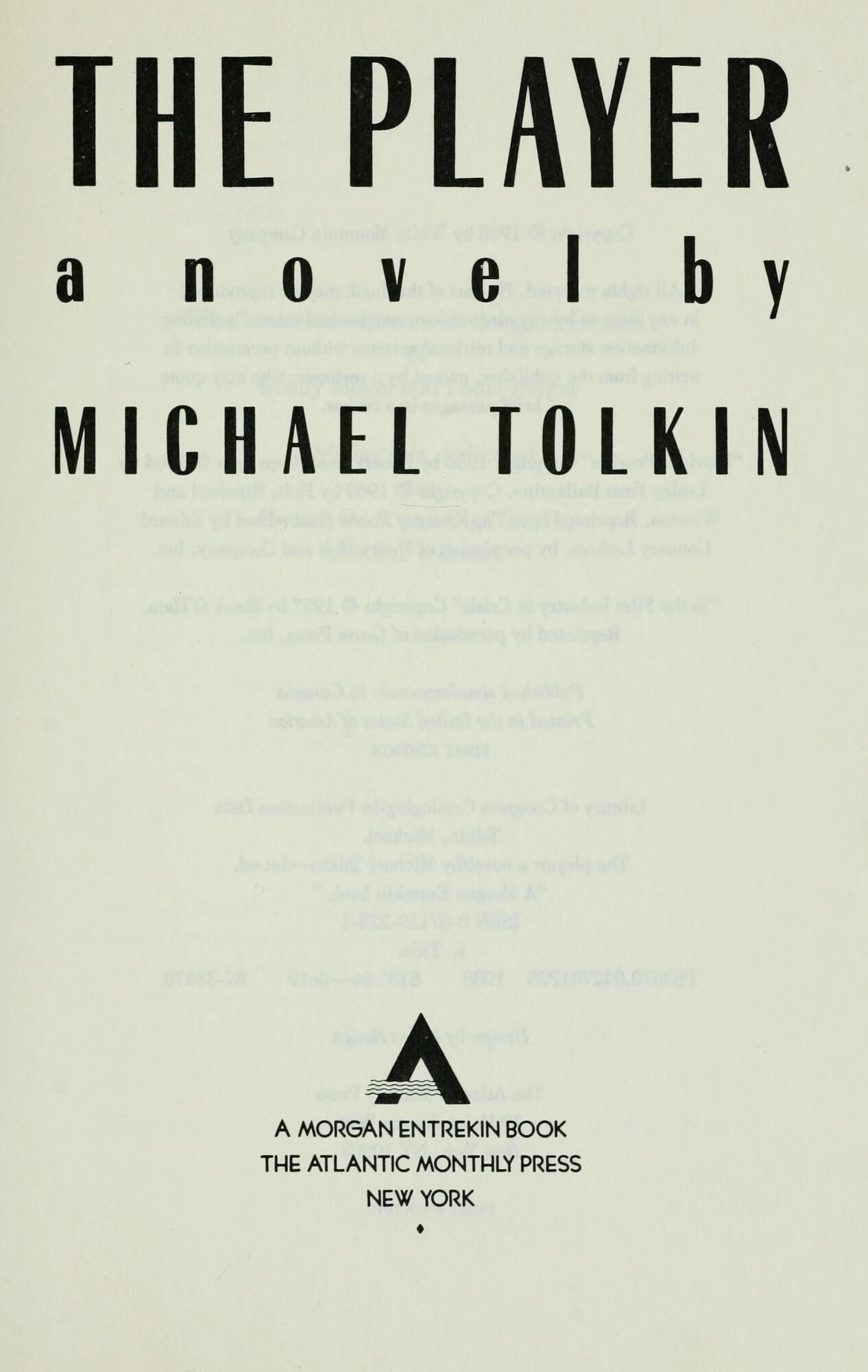 Player, The  by: Tolkin, Michael