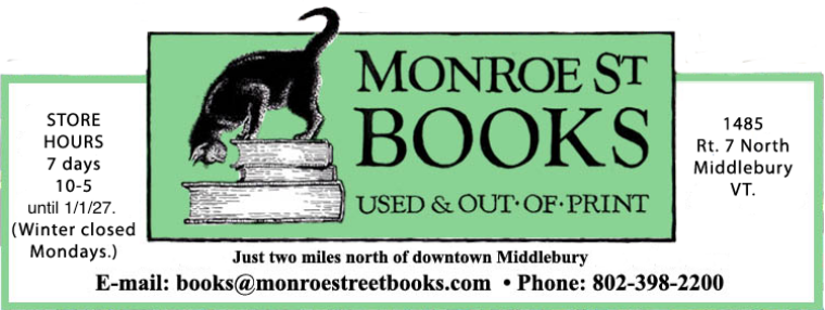 Monroe Street Books: Open 9-5, 7 days week until 1/1/27.
