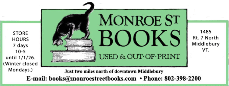 Monroe Street Books logo, hours, location in Middlebury, VT